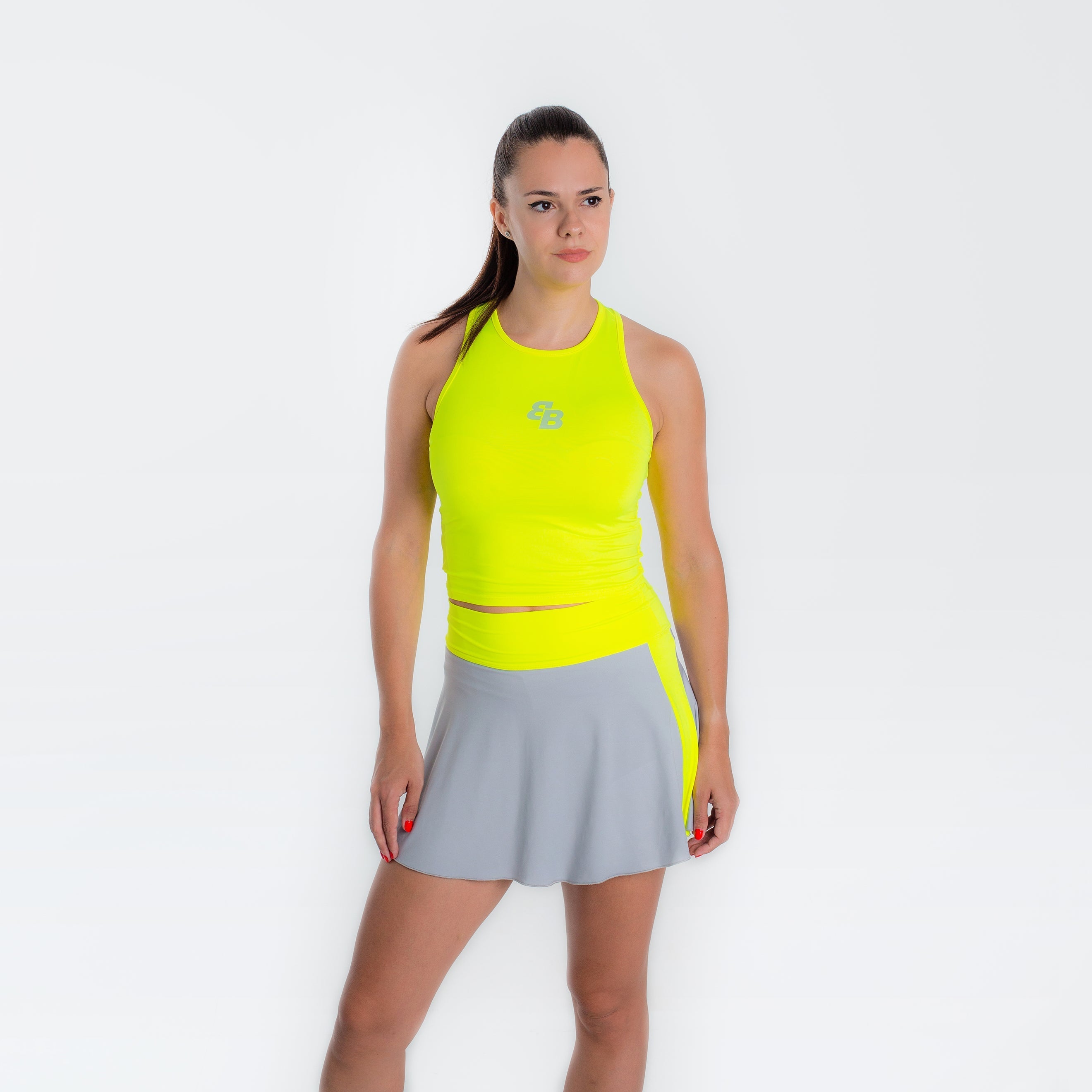 Fluor Yellow Short Basic T-Shirt